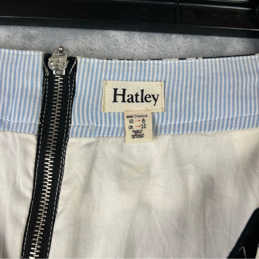 Hatley Sateen Elephant Pencil Skirt Sz 8 Black & White Pockets Lined Artsy Boho - Picture 8 of 15